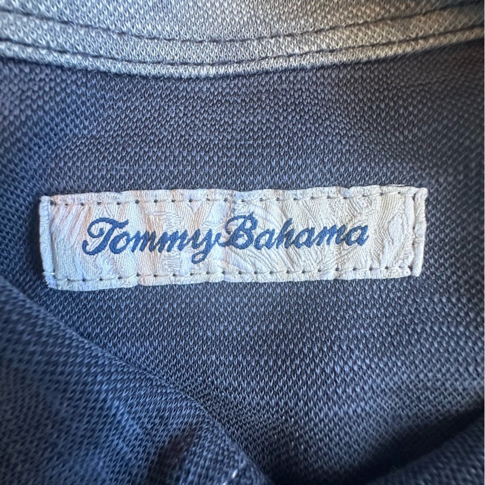 Tommy Bahama Polo Shirt Mens Medium Blue Long Sleeve Contrast Stitch Marlin - Picture 8 of 12